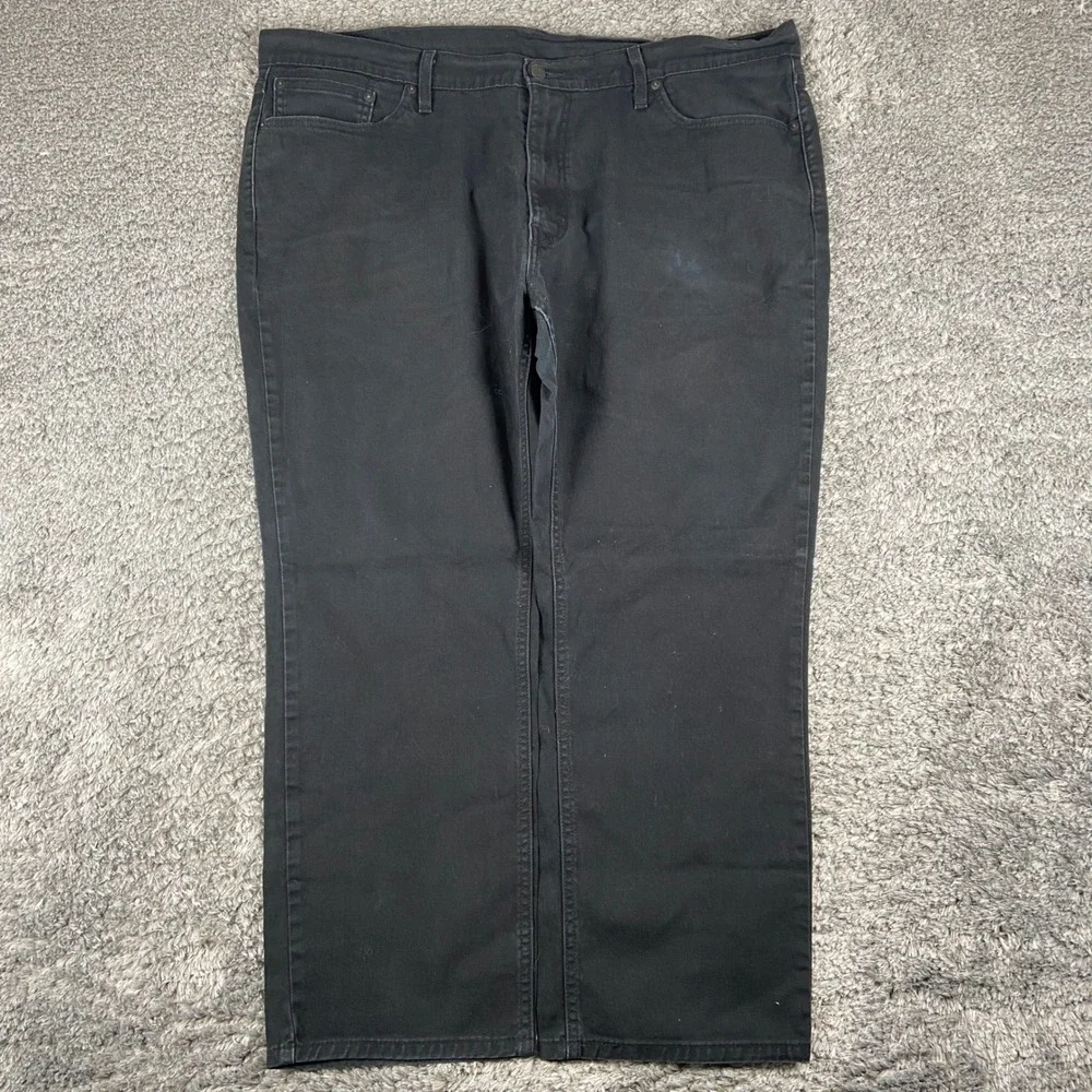 Levi's 541 Jeans Mens 44x30 Black Denim Athletic Taper Stretch Cotton Blend Pant